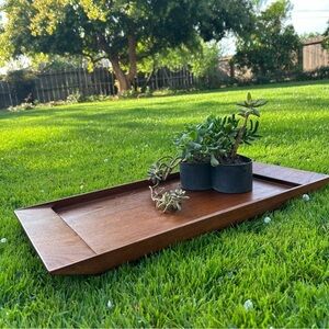 RARE MCM Mid Century Danish Large Wooden Tray by Designer Poul Knudsen Denmark